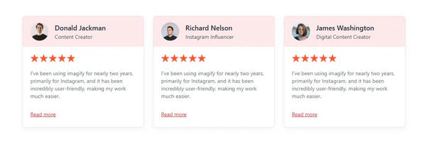 Reviews Cards Carousel